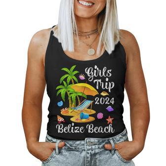 Girls Trip 2024 Palm Tree Sunset Belize Beach Women Tank Top - Monsterry UK