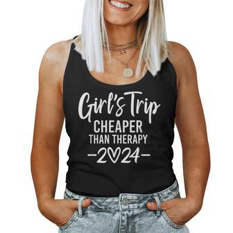 Girl's Trip Cheapers Than Therapy 2024 Sisters Trip 2024 Women Tank Top - Seseable