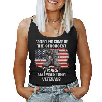 God Found Some Of The Strongest Women And Made Them Veterans Women Tank Top - Monsterry