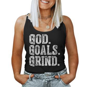 God Goals Grind Motivational Christian Religion Women Tank Top - Monsterry DE