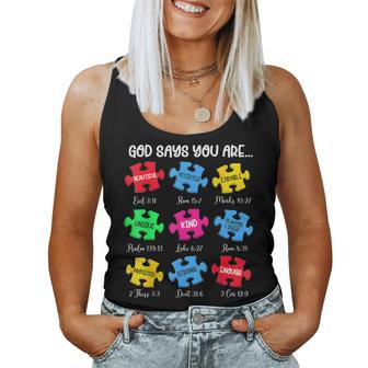 God Say You Are Autism Christian Jesus Bible Verse Religious Women Tank Top | Mazezy