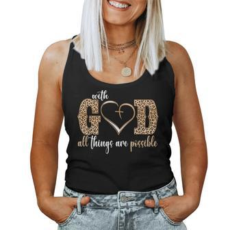With God All Things Are Possible Heart Christian Faith Women Tank Top - Thegiftio UK