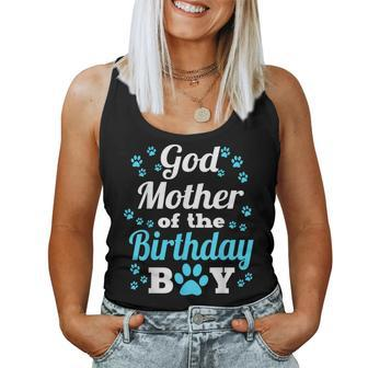 Godmother Of The Birthday Boy Dog Paw Bday Party Women Tank Top - Monsterry