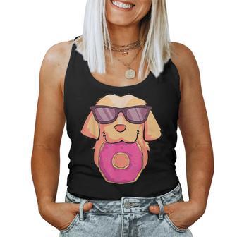 Golden Retriever Dog Donuts Party Girls Women Tank Top - Monsterry DE