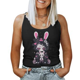 Goth Bunny Anime Girl Cute E-Girl Gothic Outfit Grunge Women Tank Top - Seseable
