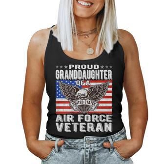 Granddaughter Of Air Force Veteran Patriotic Military Family Women Tank Top - Monsterry