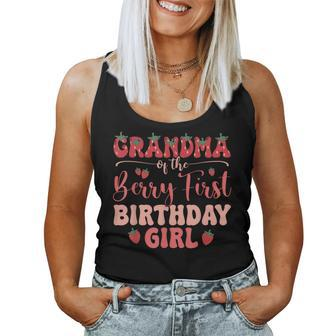 Grandma Of The Berry First Birthday Girl Strawberry Family Women Tank Top - Seseable