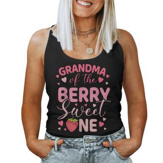 Grandma Of The Berry Sweet One Strawberry First Birthday Women Tank Top - Seseable