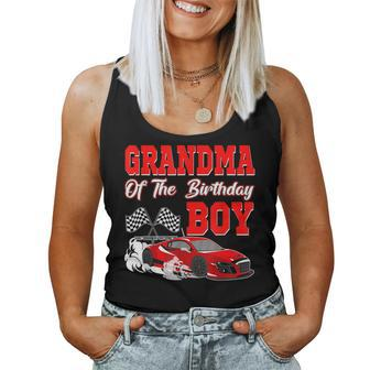 Grandma Of The Birthday Boy Race Car Party Racing Family Women Tank Top - Seseable