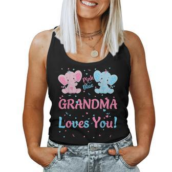 Grandma Gender Reveal Elephant Pink Or Blue Matching Family Women Tank Top - Monsterry