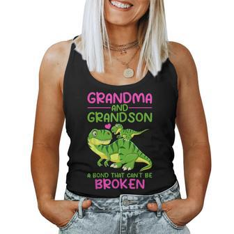 Grandma And Grandson A Bond That Can't Be Broken Dinosaurs Women Tank Top - Seseable