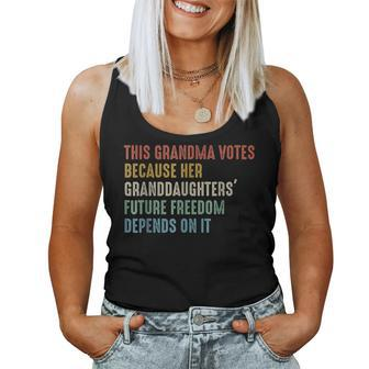 This Grandma Votes Because Her Granddaughters Future Freedom Women Tank Top - Seseable