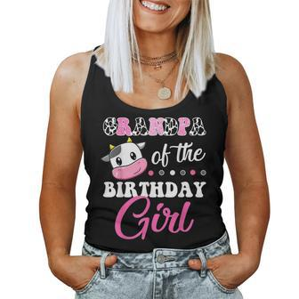 Grandpa Of The Birthday Girl Family Matching Farm Cow Women Tank Top | Seseable CA