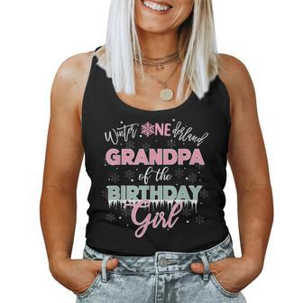 Grandpa Of The Birthday Girl Winter Onederland Family Women Tank Top - Monsterry