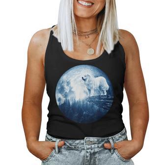 Great Pyrenees Dog Moon Dog Mom Dad Dog Lovers Women Tank Top - Thegiftio UK