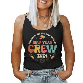 Groovy 2024 New Year's Crew Family Couple Friends Matching Women Tank Top - Thegiftio UK