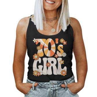 Groovy 70S Girl Hippie Theme Party Outfit 70S Costume Women Women Tank Top - Monsterry