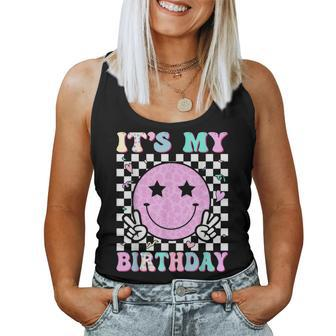 Groovy It's My Birthday Ns Girls Smile Face Bday Women Tank Top | Mazezy CA