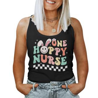 Groovy One Hoppy Nurse Bunny Spring Easter Nursing Rn Nicu Women Tank Top | Mazezy