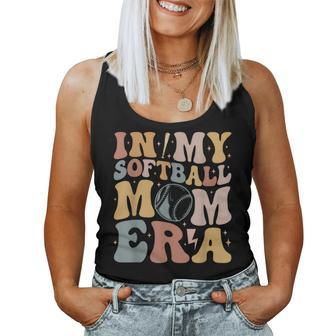 Groovy In My Softball Mom Era Mom Life Game Day Vibes Mama Women Tank Top - Monsterry CA