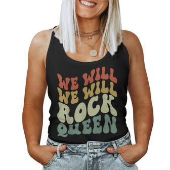 Groovy We Will We Will Rock Queen Retro Women Tank Top | Mazezy