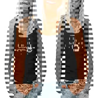 Guitarra Acústica Latido Del Corazón Guitarra Mú Cuello Camiseta sin mangas para mujer - Regaloses