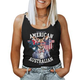 Half American & Half Australian Flag Idea & Kangaroo Women Tank Top | Mazezy