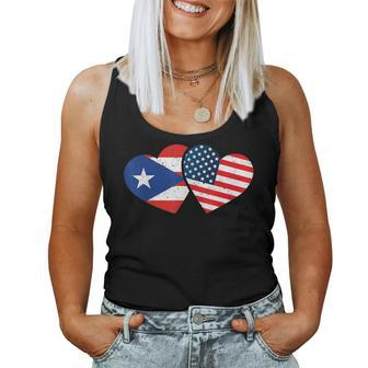 Half American Puerto Rican Girl Usa Puerto Rico Flag Boricua Women Tank Top - Seseable