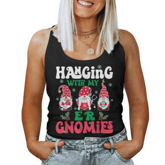 Hanging With My Er Gnomies Nurse Gnome Xmas Light Christmas Women Tank Top - Monsterry