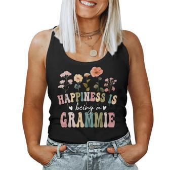 Happiness Is Being A Grammie Floral Grammie Mother's Day Women Tank Top - Thegiftio UK