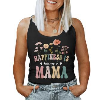 Happiness Is Being A Mama Floral Mama Mother's Day Women Tank Top - Monsterry UK