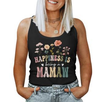 Happiness Is Being A Mamaw Floral Mamaw Mother's Day Women Tank Top | Mazezy