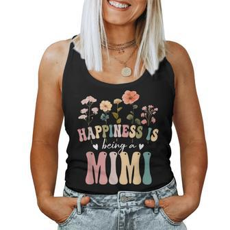 Happiness Is Being A Mimi Floral Mimi Mother's Day Women Tank Top | Mazezy AU