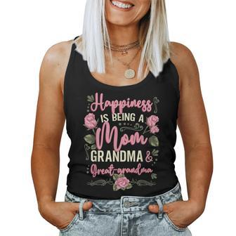 Happiness Is Being A Mom Grandma Great Grandma Women Tank Top - Monsterry