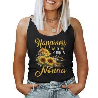 Happiness Is Being A Nonna Sunflower Lovers Grandma Women Tank Top - Monsterry