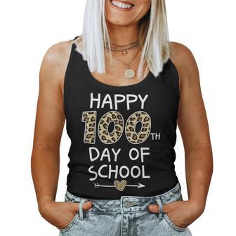 Happy 100Th Day Of School Leopard Cute For Teacher Student Women Tank Top - Monsterry