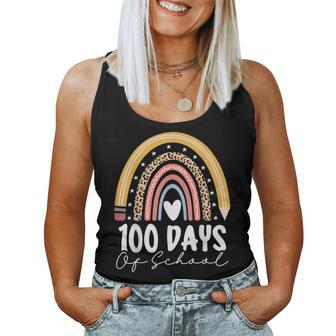 Happy 100Th Day Of School Teacher 100 Days Of School Rainbow Women Tank Top | Mazezy DE