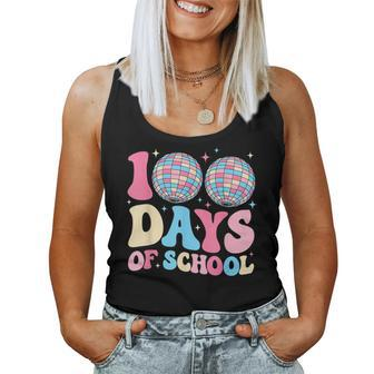 Happy 100Th Day Of School Teacher Groovy Disco Ball 100 Days Women Tank Top | Mazezy