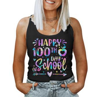 Happy 100Th Day Of School Tie Dye Rainbow 100 Days Smarter Women Tank Top - Seseable