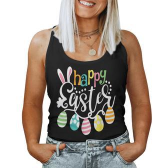 Happy Easter Bunny Rabbit Face Easter Day Girls Women Tank Top | Mazezy