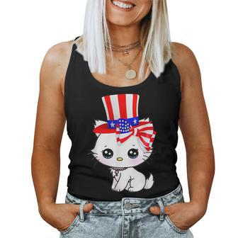Happy July 4Th Usa Flag Cat Dad-Dy Mom-My Boy Girl Women Tank Top - Monsterry AU