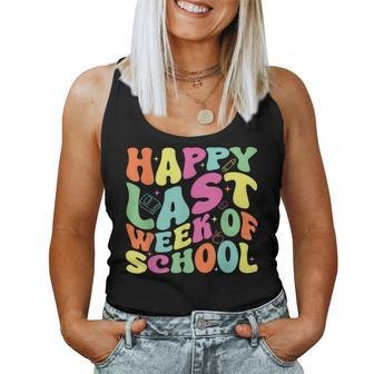 Happy Last Week Of School For Teachers And Student Groovy Women Tank Top - Seseable
