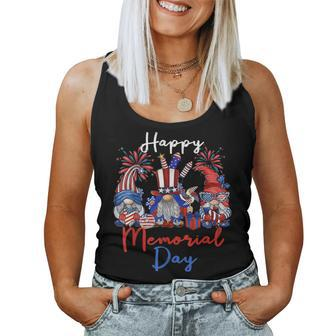 Happy Memorial Day 4Th Of July With Usa Flag Gnomes Women Women Tank Top - Seseable