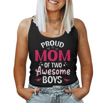 Happy Mother Day Mommy Proud Mom Of Two Awesome Boys Son Women Tank Top - Thegiftio UK
