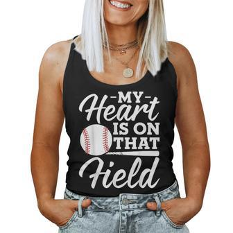 My Heart Is On That Field Baseball Mom Wife Women Tank Top | Mazezy AU