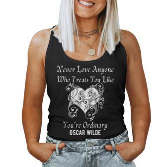 Heart Oscar Wilde Irish Poet Author Never Love Valentine Mom Women Tank Top - Monsterry AU