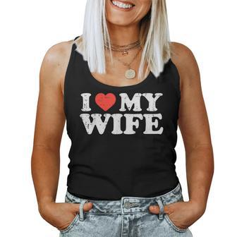 I Heart My Wife Love Wifey Couple Matching Husband Dad Men Women Tank Top - Thegiftio UK
