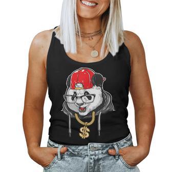 Hip Hop Panda Old School Dollar Sign Chain Rap Dance Women Tank Top - Monsterry CA