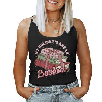 My Holidays Are All Booked Retro Groovy Pink Style Christmas Women Tank Top - Seseable