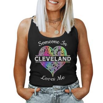 Hometown Rainbow Pride Heart Someone In Cleveland Loves Me Women Tank Top - Monsterry UK